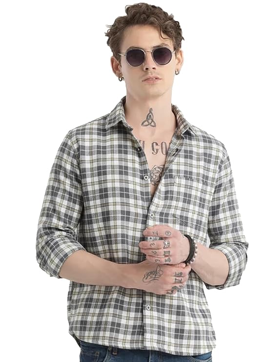 men's cotton casual printed checkered stylish latest shirt for men
