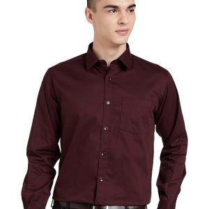 symbol men's solid cotton formal shirt
